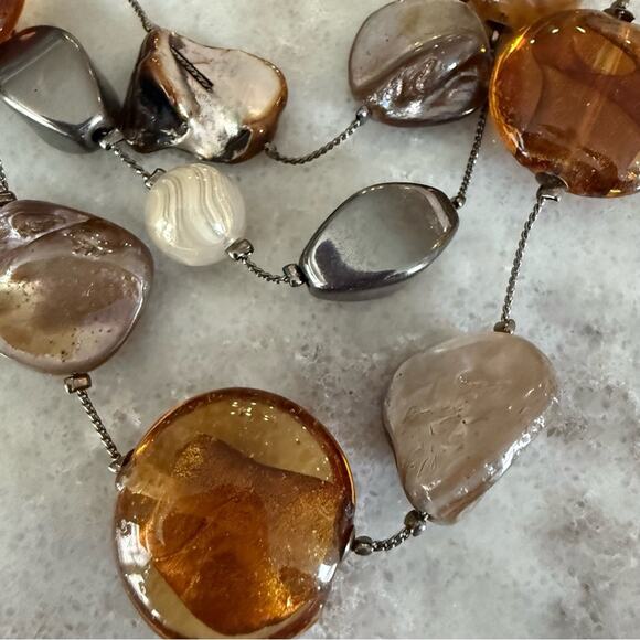 Sonoma genuine shell and glass beaded necklace NWT - Picture 2 of 3